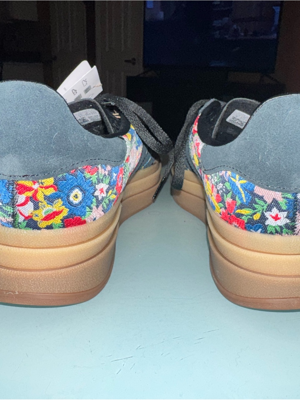 Adidas Gazelle Bold Liberty London Floral Embroidered Sneakers - size 9 - Picture 5 of 7